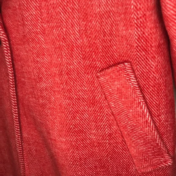 Apt. 9 Long Topper Coat Red Herringbone Women’s Size Small One Button Peacoat - Picture 5 of 5